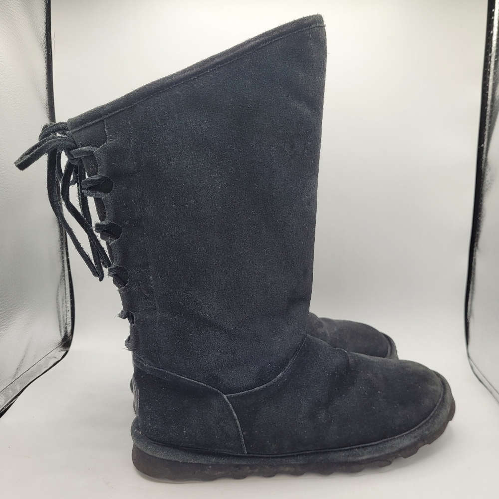 BearPaw Phylly Black Suede Lined Boots Size 9